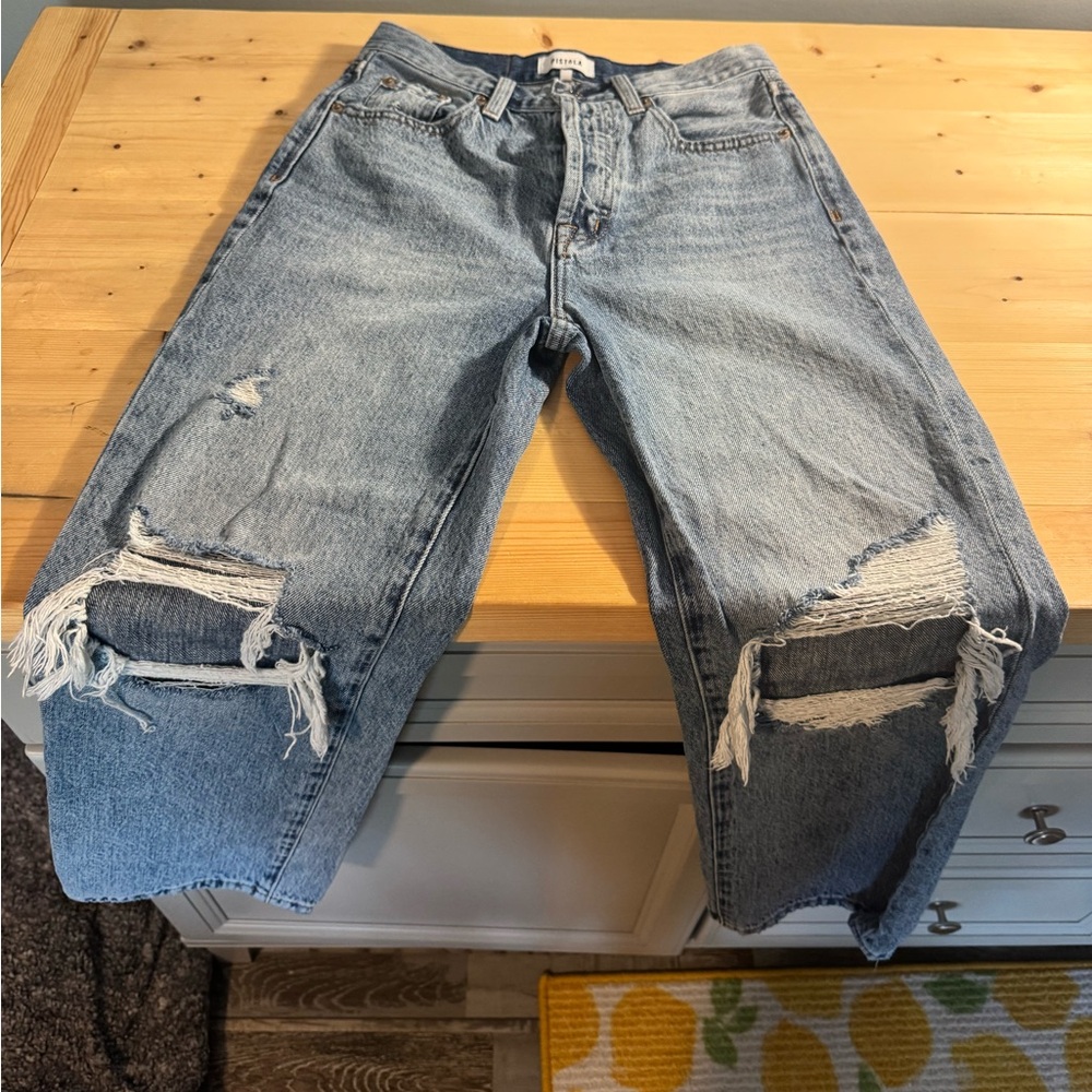PISTOLA Light Wash Blue High-Rise Jeans
